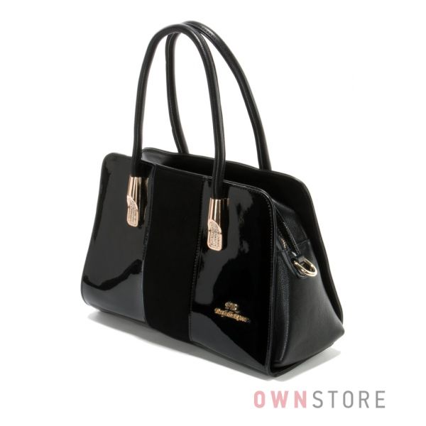 Купить женскую сумку - черную с золотой фурнитурой - арт.91093